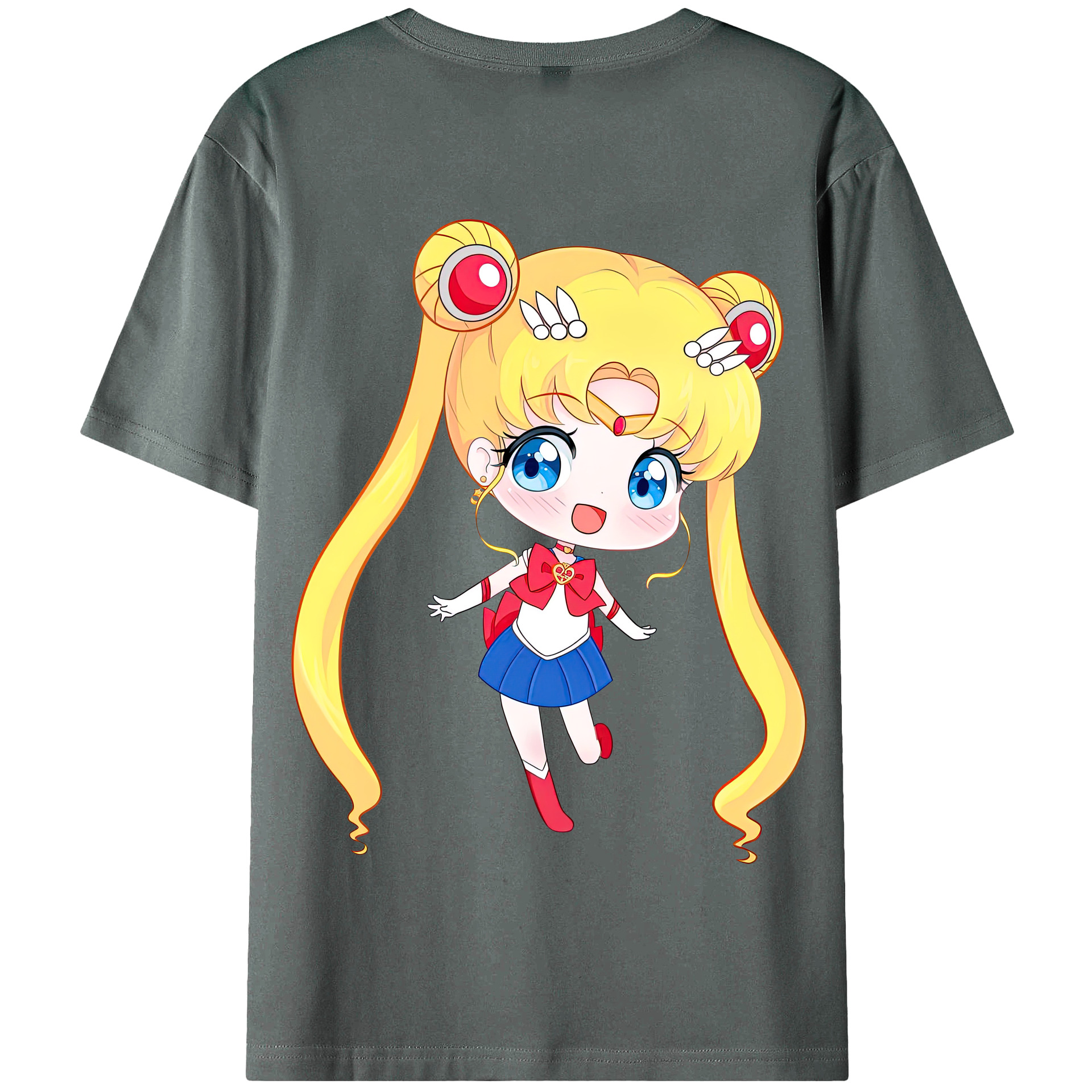 （画像用） 美少女戦士セーラームーン 月野 うさぎ つきの うさぎ Sailor Moon Tsukino Usagi 綿100％半袖Tシャツ（背面プリント）
